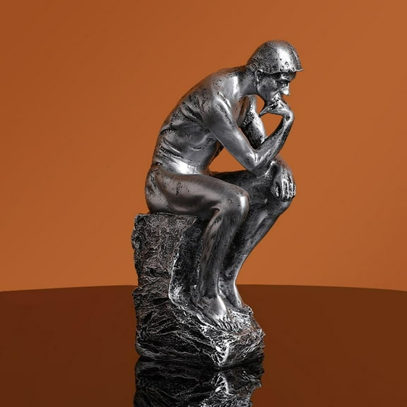 Modern The Thinker Sitting Man Statue Figurine Resin Sculpture Office Study Room Bookshelf Desktop Decoration -