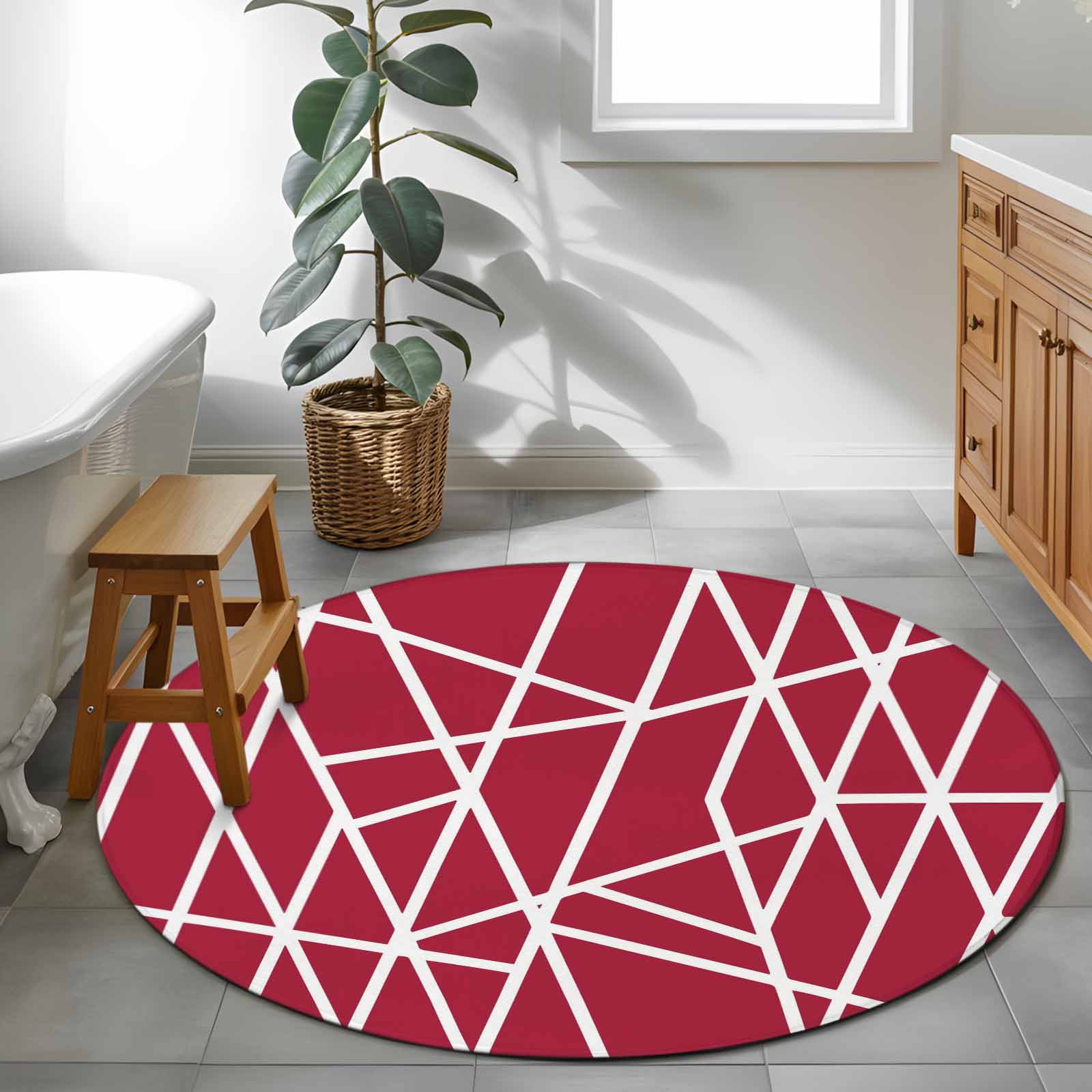 Modern Themed 4ft Round Rug for Cozy Reading Nook Home Office Chair ...