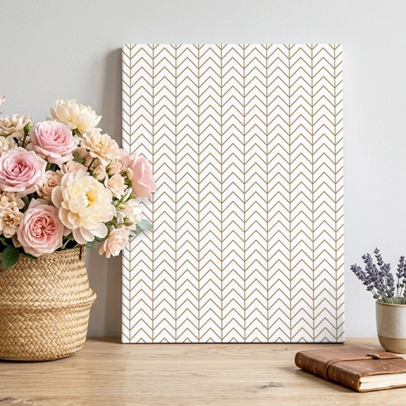 Modern Themed Canvas Wall Art, Yellow Line Wave Irregular Lines Simple Framed Canvas Wall Decor Picture Print Artwork Decorations for Living Room Office Ready to Hang 10" x 8"