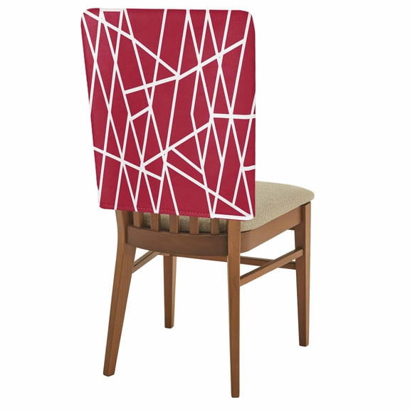 Modern Themed Chair Covers Set of 2 Irregular Bright Red Shapes White Lines Pattern Chair Back Covers Stretch Removable Washable Slipcovers Protector for Dining Room Kitchen Party Decor