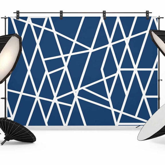Modern Themed Photography Backdrop 7x5FT, Irregular Blue Shapes White Lines Pattern Photo Backdrops, Background for Photography Studio Photo Studio Background, Back Drop for Photoshoot
