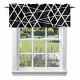 thumbnail image 1 of Modern Themed Valance Curtain Irregular Black Shapes White Lines Pattern Window Valances Rod Pocket Short Curtains Window Treatments for Kitchen Bedroom Bathroom Laundry 42" x 18", 1 of 9
