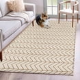 thumbnail image 1 of Modern Themed Washable Area Rugs 3'x5', Yellow Line Waves Irregular Lines Minimalism Low Pile Throw Living Room Rug Non-Slip Sturdy Edge Binding Carpet for Indoor Entryway Bedside Kitchen, 1 of 9