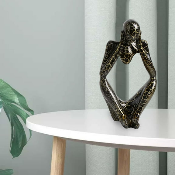 Modern Thinker Statue Set Abstract Sculptures Home Decor for Bookshelf Coffee Shelf Desktop Office Decor Collectible Figurines Decor Black S
