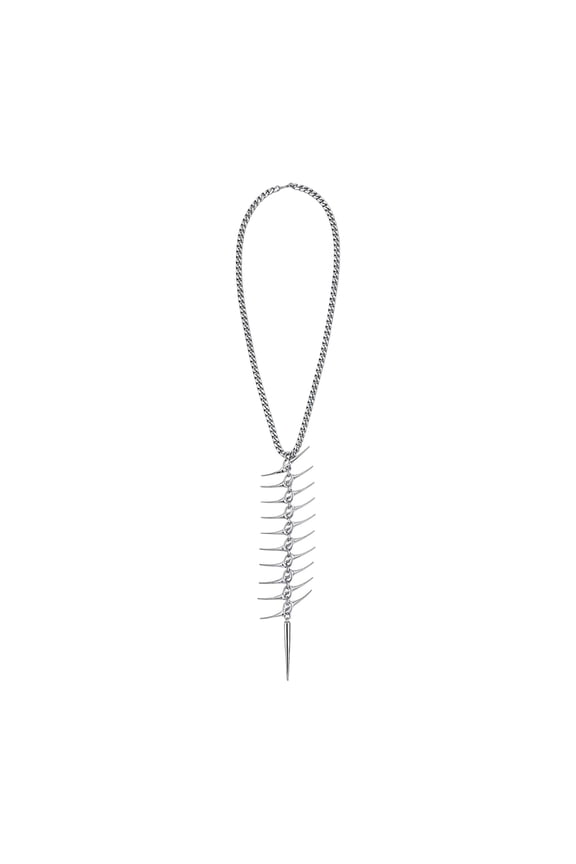 Modern Thorn Fishbone Necklace Polished Alloy Adjustable Length Bodycon Jewelry Gift For Women Men
