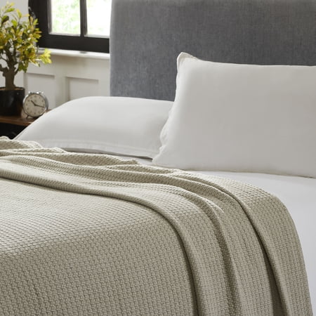 Modern Thread Oatmeal Waffle Weave 100% Cotton Adult Thermal Blanket, King
