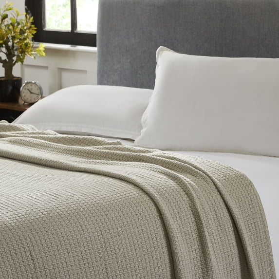 Modern Thread Oatmeal Waffle Weave 100% Cotton Adult Thermal Blanket, King