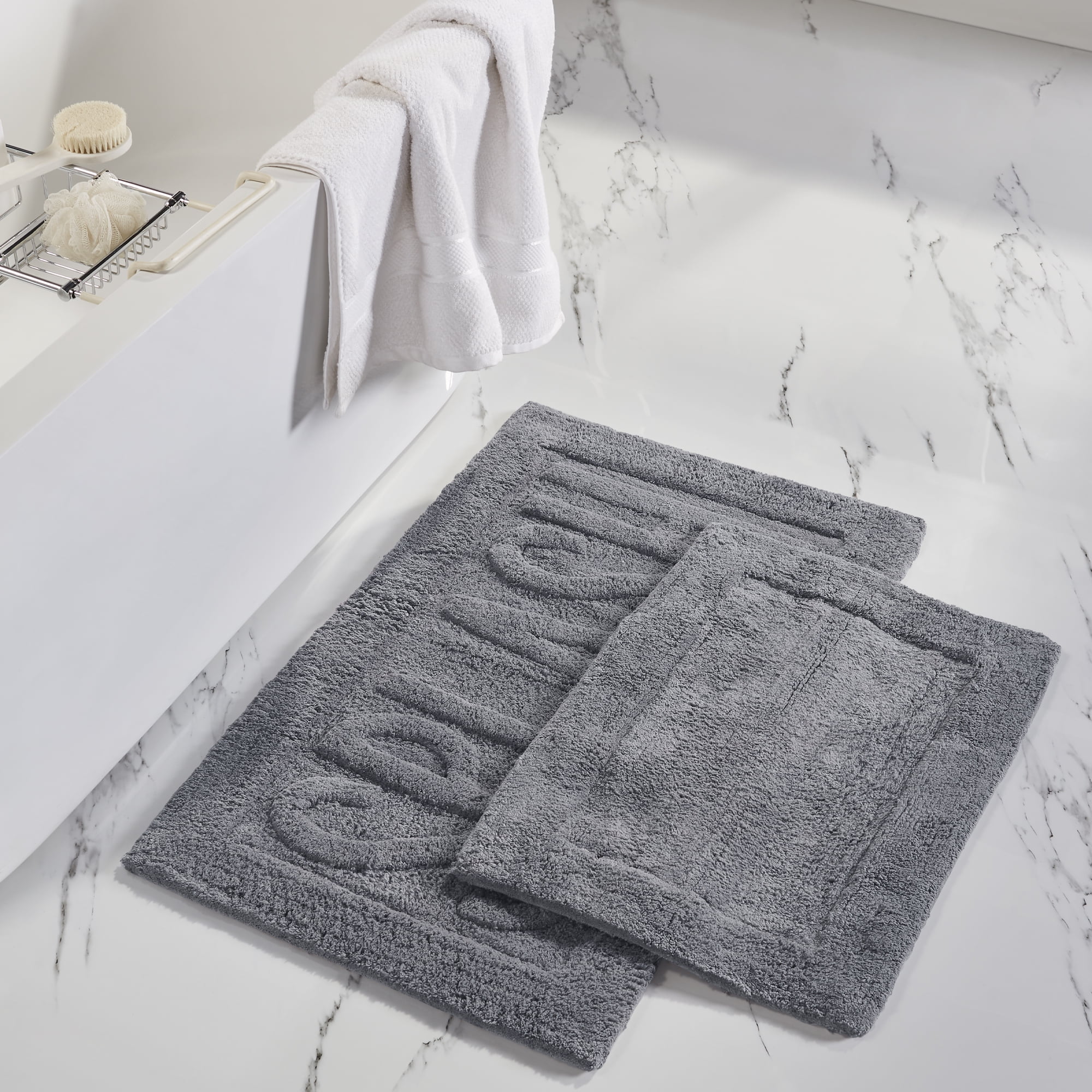 Modern Threads 2 Pack 100 Cotton Bath Mat 17 x 24 21 x 34