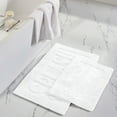 thumbnail image 1 of Modern Threads 2 Pack 100% Cotton Bath Mat, 17" x 24" & 21" x 34", "SPLASH", White, 1 of 3