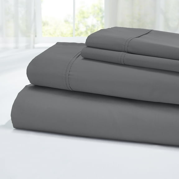 Modern Threads 3-Piece 400 Thread Count Gray Egyptian Cotton Adult Bed Sheet Set, Twin