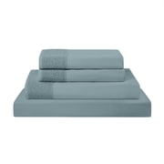 Modern Threads Microfiber Crochet Lace Hem Sheet Set, 3-Piece, Twin, Mineral Blue