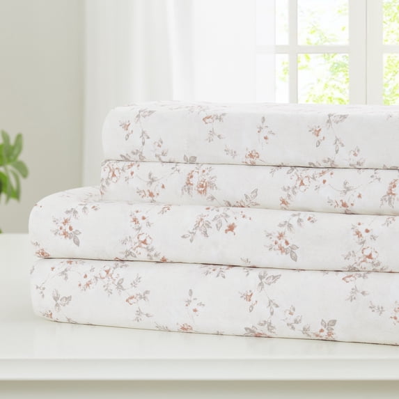 Modern Threads 3-Piece Kashmir Rose Clay Printed Microfiber Adult Sheet Set, Twin