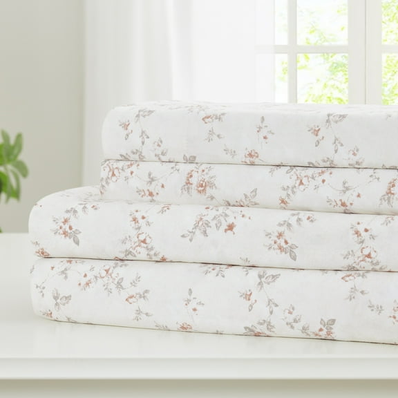 Modern Threads 3-Piece Kashmir Rose Clay Printed Microfiber Adult Sheet Set, Twin