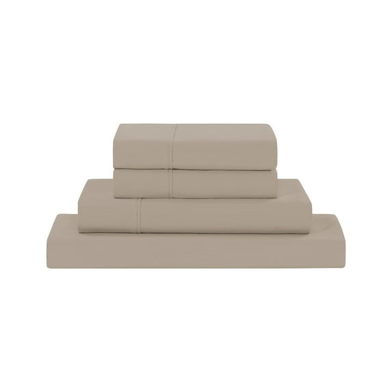 Modern Threads 3-Piece Solid Khaki Microfiber Bed Sheet Set,Twin