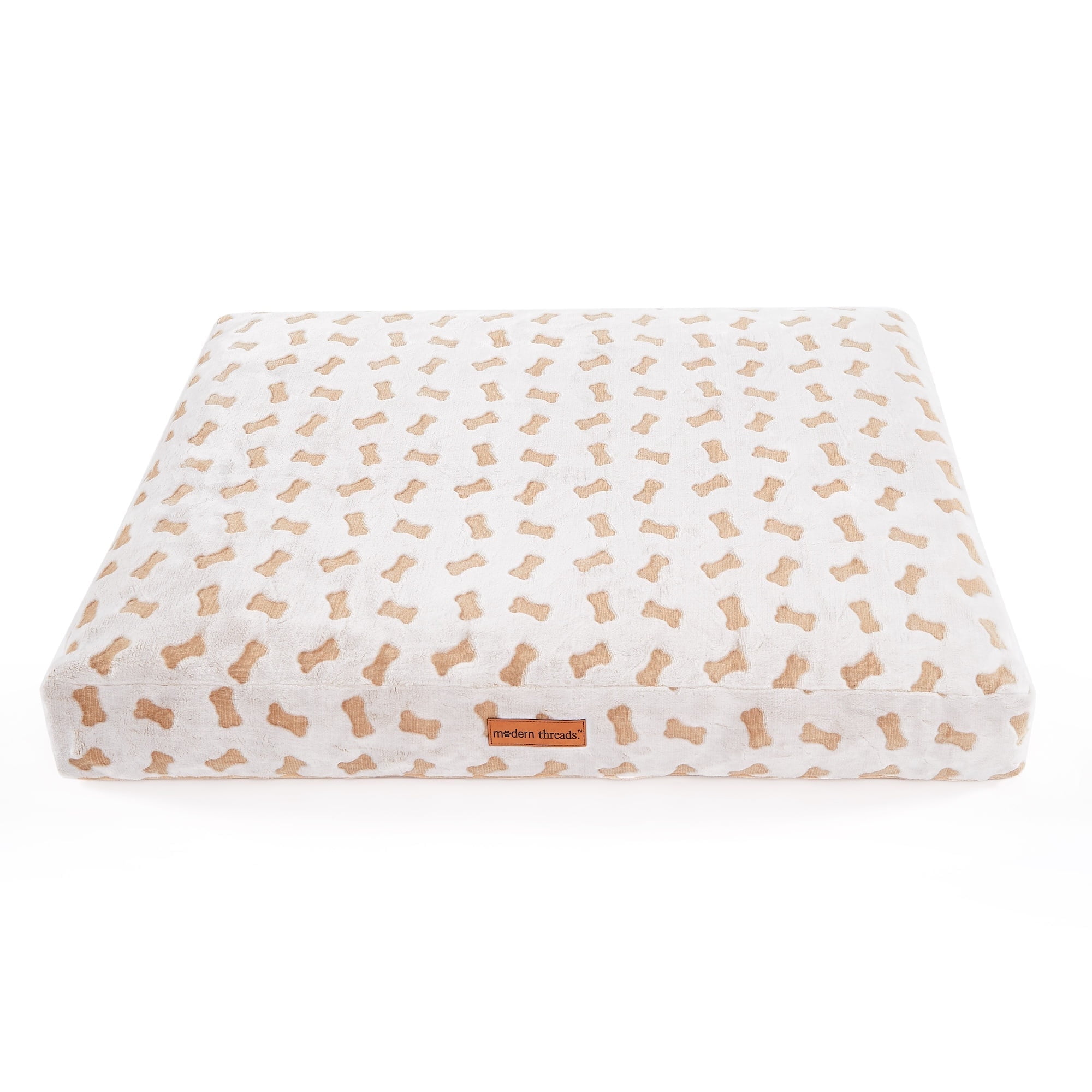 Modern Threads Ultra Plush Orthopedic Memory Foam Pillow Bed for Large Dogs, Beige