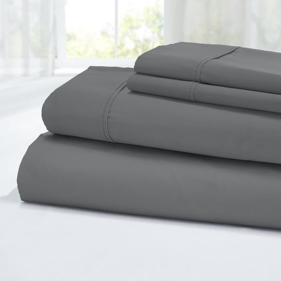 Modern Threads 4-Piece 400 Thread Count Gray Egyptian Cotton Adult Bed Sheet Set, Queen