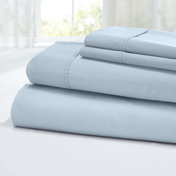 Modern Threads 4-Piece 400 Thread Count Light Blue Egyptian Cotton Adult Bed Sheet Set, Full