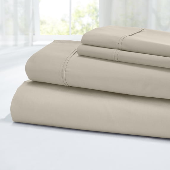 Modern Threads 4-Piece 400 Thread Count Tan Egyptian Cotton Adult Bed Sheet Set, Queen