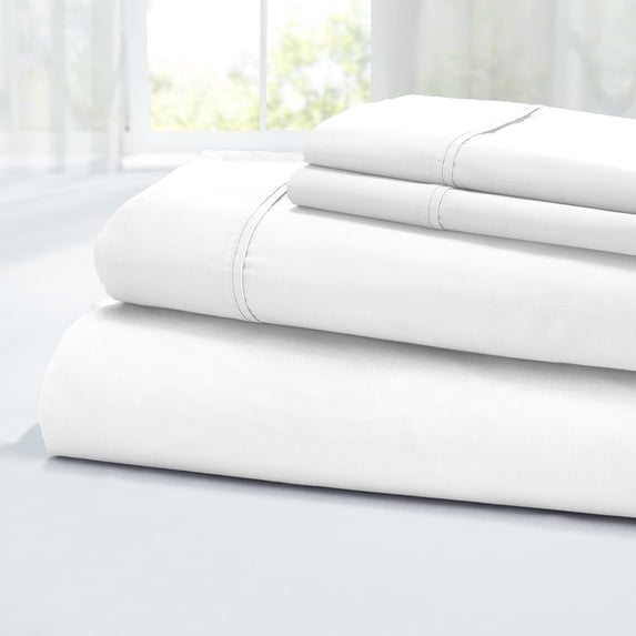 Modern Threads 4-Piece 400 Thread Count White Egyptian Cotton Adult Bed Sheet Set, California King