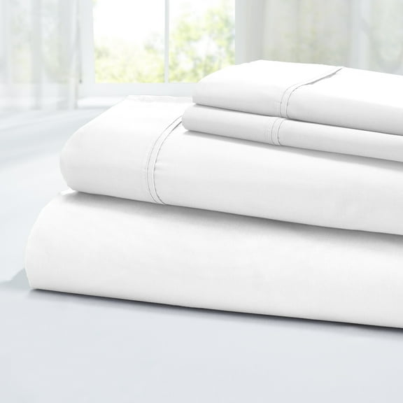 Modern Threads 4-Piece 400 Thread Count White Egyptian Cotton Adult Bed Sheet Set, Full