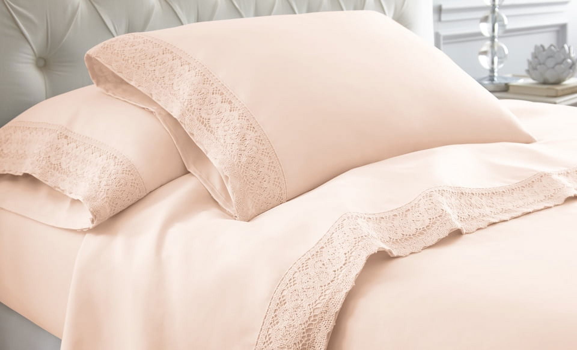 Blush Queen Crochet Lace Microfiber Sheet Set