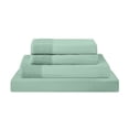 thumbnail image 1 of Modern Threads 4-Piece Crochet Lace Hem Seafoam Green Microfiber Bed Sheet Set, Queen, 1 of 17
