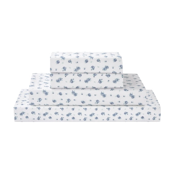 Modern Threads 4-Piece Kashmir Rose Blue Printed Microfiber Adult Sheet Set, California King