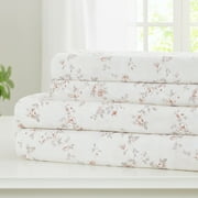 Modern Threads Kashmir Rose 4-Piece Clay Printed Microfiber Adult Sheet Set, Full