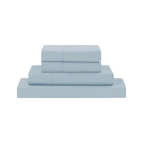 Modern Threads 4-Piece Solid Blue Mist Solid Microfiber Bed Sheet Set, Full