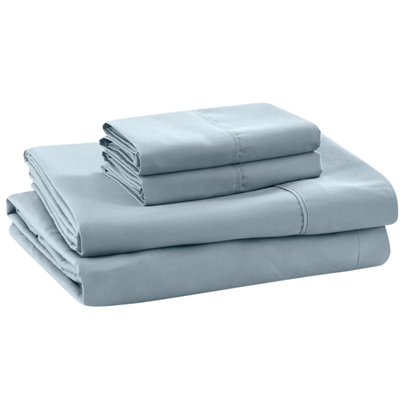 Modern Threads 4-Piece Solid Microfiber Adult Sheet Set, Blue Mist, Queen