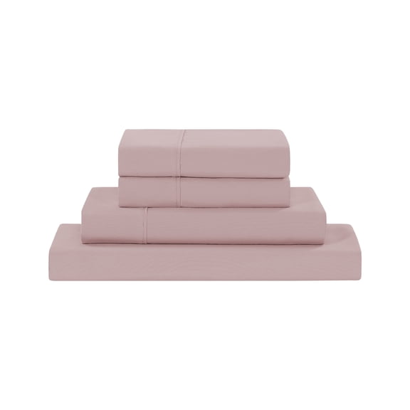 Modern Threads 4-Piece Solid Microfiber Adult Sheet Set, Cameo Rose, Full