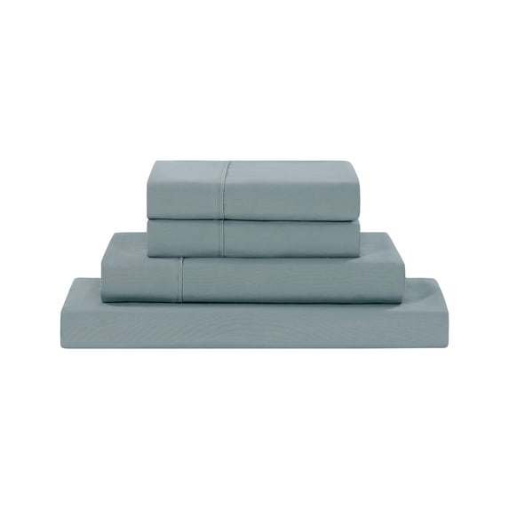 Modern Threads 4-Piece Solid Ocean Blue Microfiber Bed Sheet Set, California King