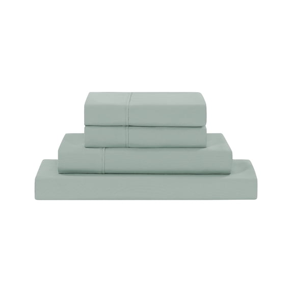 Modern Threads 4-Piece Solid Smoke Green Microfiber Bed Sheet Set, King