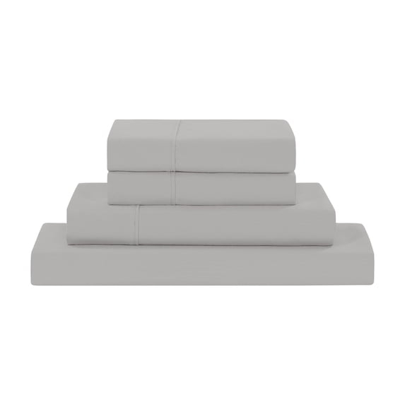 Modern Threads 4-Piece Solid Vapor Gray Microfiber Bed Sheet Set, King