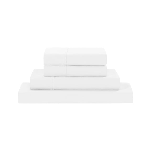 Modern Threads 4-Piece Solid White Microfiber Bed Sheet Set, California King