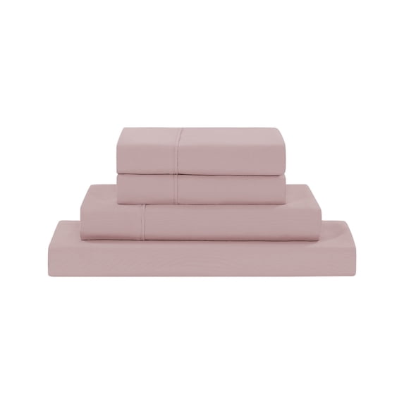Modern Threads 4-Piece Solid Cameo Rose Microfiber Bed Sheet Set, King