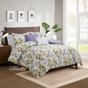 Modern Threads 5-Piece Gabrielle Jacquard Printed Floral Reversible Comforter Set, King