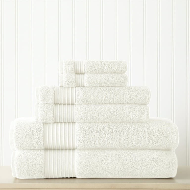 Modern Threads 6 Piece 100 Turkish Antimicrobial Cotton Adult Towel Set White Walmart
