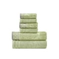 thumbnail image 1 of Modern Threads Damask Jacquard 6-Piece Cotton Bath Towel Set with Embellished Borders, Sage, 1 of 4