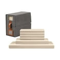 thumbnail image 1 of Modern Threads 6-Piece Oat Satin Sheet Set with Organizer Box, King, 1 of 6
