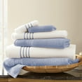 thumbnail image 1 of Modern Threads 6 Piece Quick Dry Stripe Towel Set, Light Blue, 1 of 2