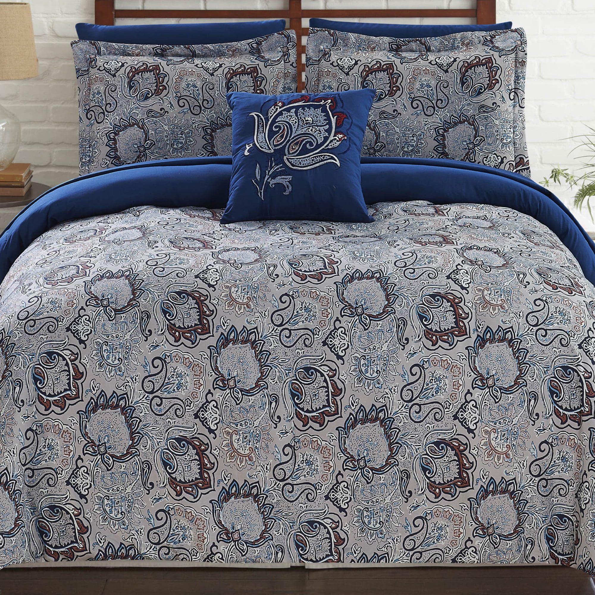Chic Home Utopia 8 Piece Queen Bed in A Bag Duvet Set - Blue
