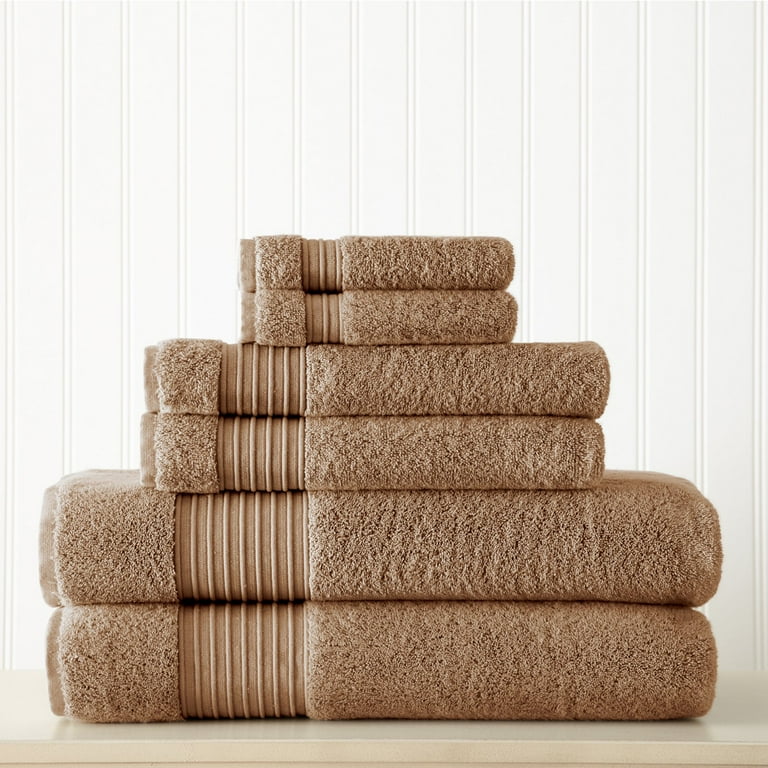 Modern Threads 6 piece 100 Turkish Antimicrobial Cotton Adult Towel Set Brown Walmart