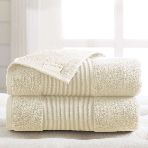 Modern Threads Aircloud 2-Pack Cotton Adult Bath Sheet, Ivory