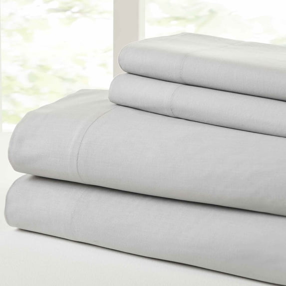 Modern Threads Aircloud Vintage Washed 100% Combed Cotton Adult Sheet Set, Silver, Cal. King