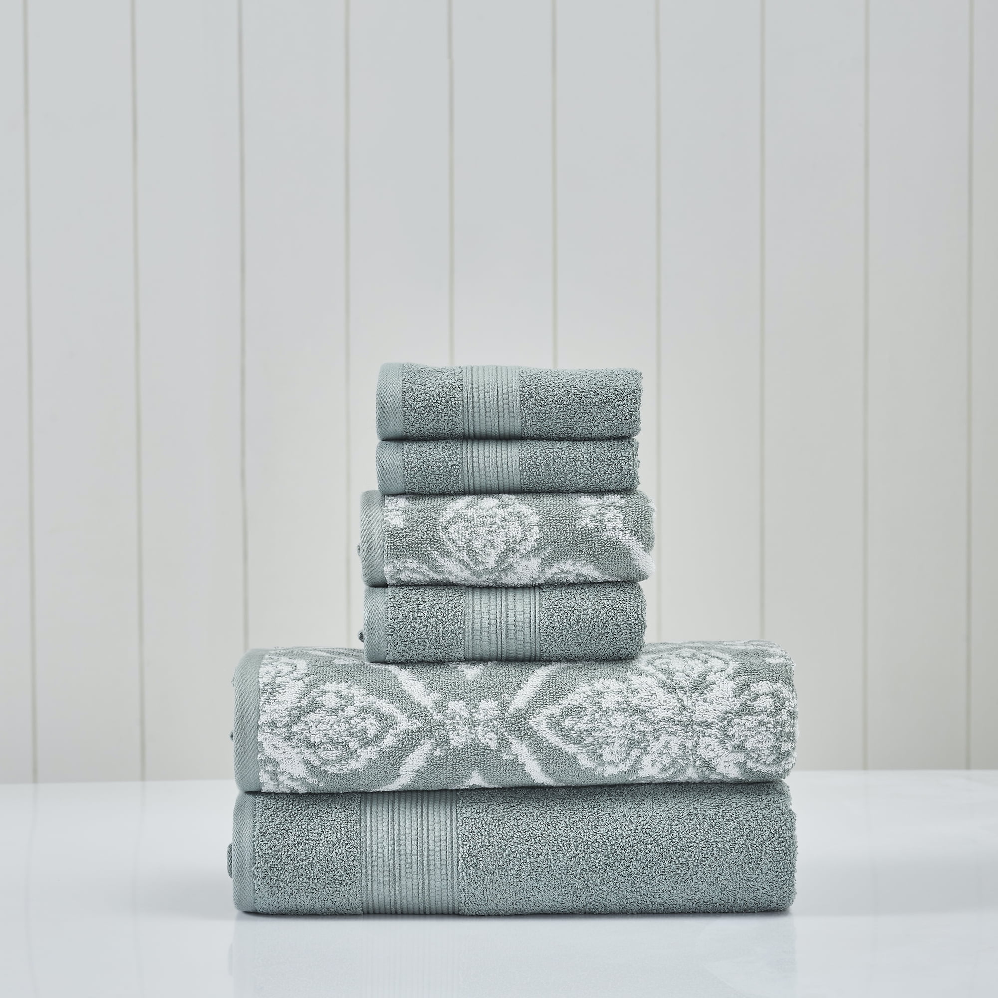 Amaris Ivy 6-Piece Cotton Jacquard Towel Set
