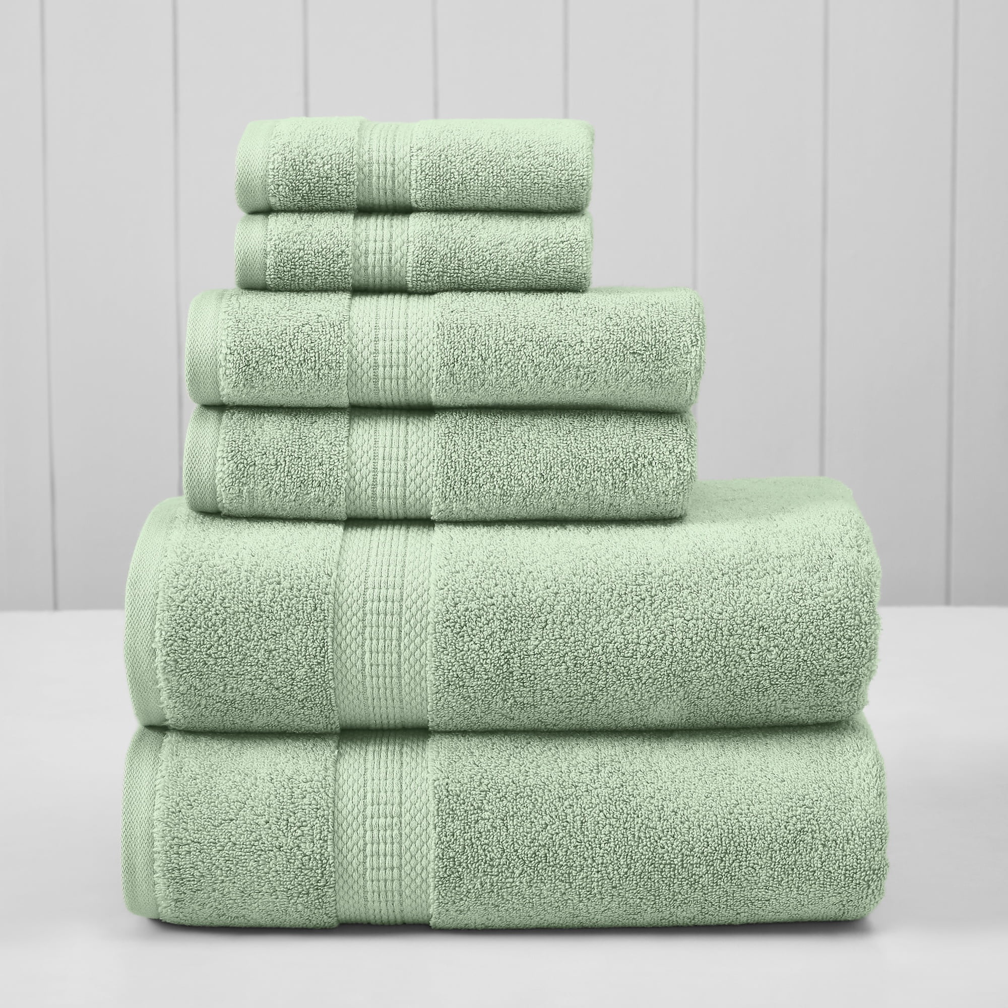Modern Threads Bamboo Cotton Blend 6-Piece Bath Towel Set, Seafoam