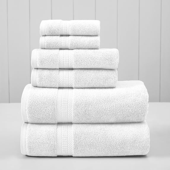 Modern Threads Bamboo Cotton Blend 6-Piece Bath Towel Set, White