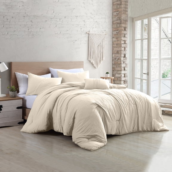 Modern Threads Beck 4-Piece Garment Washed Adult Comforter Set Coconut, King