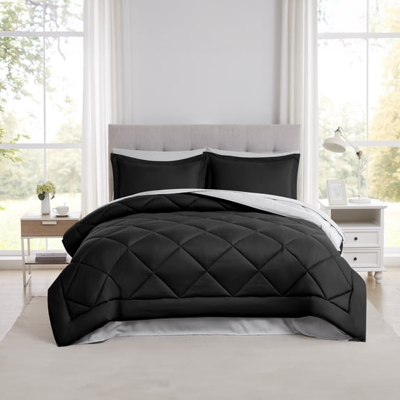 Modern Threads Bed In a Bag 7-Piece Black Comforter Set, Queen